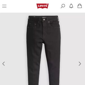 Levi’s Black 721 High Rise Skinny Jeans, Size 25 Waist